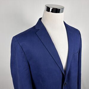 Combatant Gentlemen 44R Slim Fit Sport Coat Blue 100% Cotton Two Button Vented